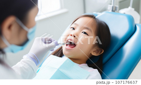 歯医者で治療する女の子 歯医者で治療する女の子 107176637