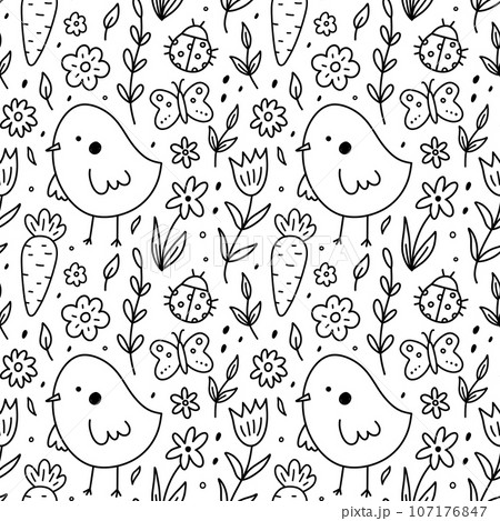 Cute Easter seamless pattern Cute Easter seamless pattern 107176847