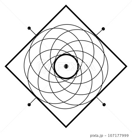 Sacred geometry vector design elements. Alchemy, religion, philosophy, spirituality, hipster symbols and elements. Silhouette icon, logo design in line art style, tattoo sign isolated Sacred geometry vector design elements. Alchemy, religion, philosophy, spirituality, hipster symbols and elements. Silhouette icon, logo design in line art style, tattoo sign isolated 107177999
