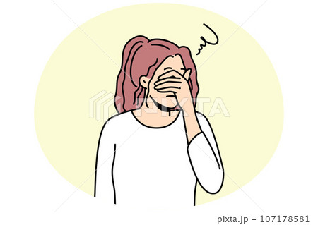 Unhappy woman suffer from overthinking Unhappy woman suffer from overthinking 107178581