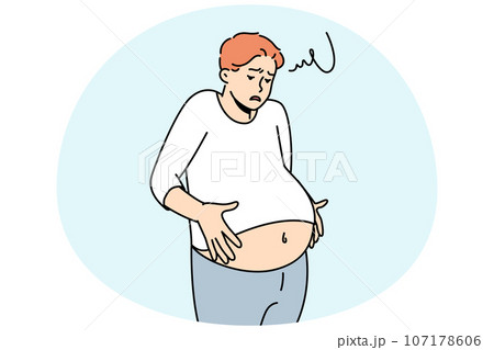 Unhealthy man suffer from indigestion 107178606