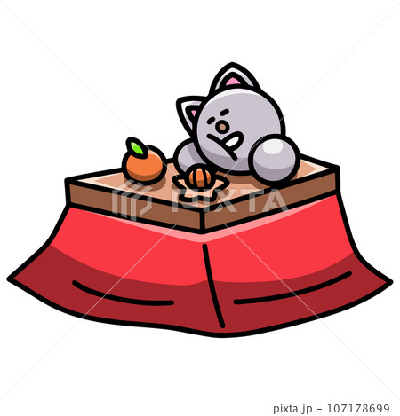 こたつでうたた寝するにゃんまるのイラスト 猫 こたつでうたた寝するにゃんまるのイラスト 猫 107178699
