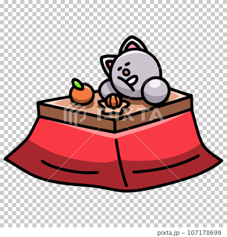 Nyanmaru 貓在被爐上打盹的插圖 Nyanmaru 貓在被爐上打盹的插圖 107178699