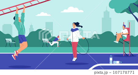 Workout Flat Illustrationのイラスト素材 [107178771] - PIXTA