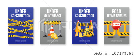 Construction Signs Poster Set 107178969