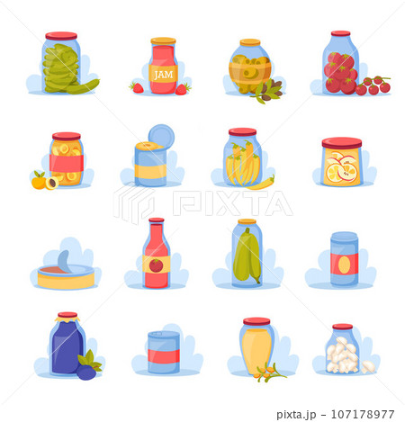 Canned Food Flat Set 107178977