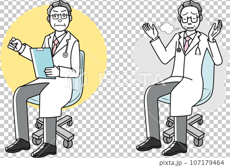 Illustration set of doctors examining 107179464