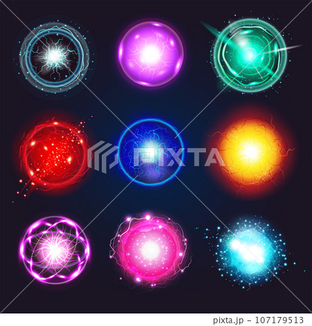 Plasma Energy Icon Set Plasma Energy Icon Set 107179513