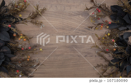 Spring flowers on wooden background. space for you text 107180090