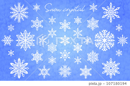 繊細な雪の結晶イラストセット 107180194