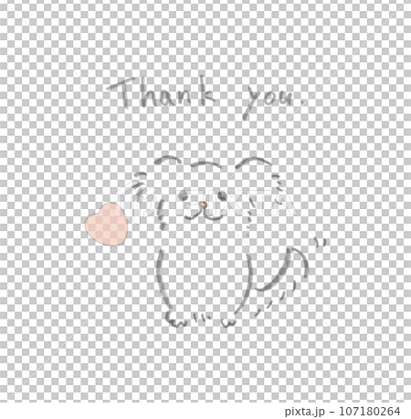 Illustration of a cute white dog (thank you) Illustration of a cute white dog (thank you) 107180264