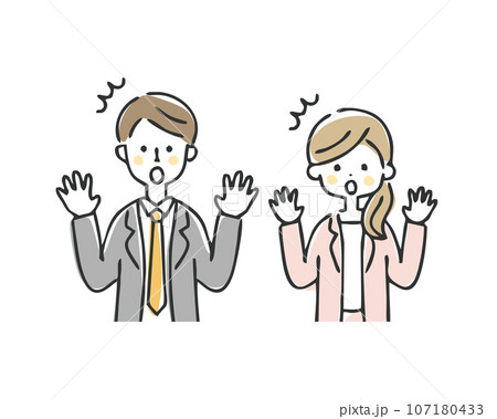 驚くビジネスパーソンのイラスト 107180433