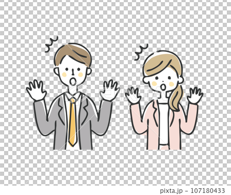 驚くビジネスパーソンのイラスト 107180433