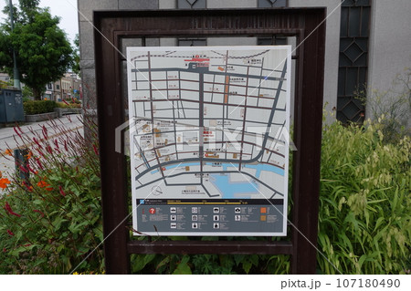 小樽駅 中央通り運河周辺案内板 107180490