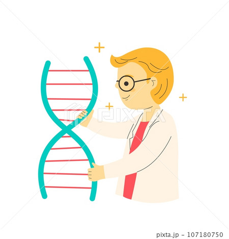 pregnant woman with dna, Female Doctor Character Showing Dna Spiral Model Medical Laboratory Concept 107180750