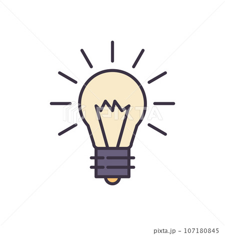 Bulb Flat related vector icon 107180845