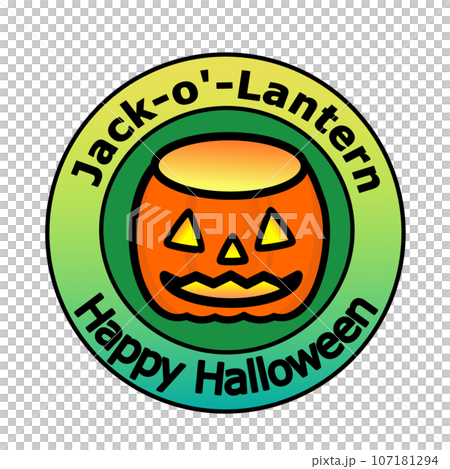 Halloween emblem jack-o-lantern illustration 107181294