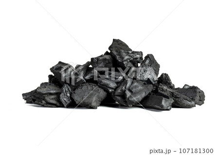 coal on a white background 107181300
