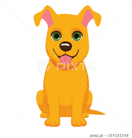 Cute Orange Dog Sitting Cartoon Vector Cute Orange Dog Sitting Cartoon Vector 107181556