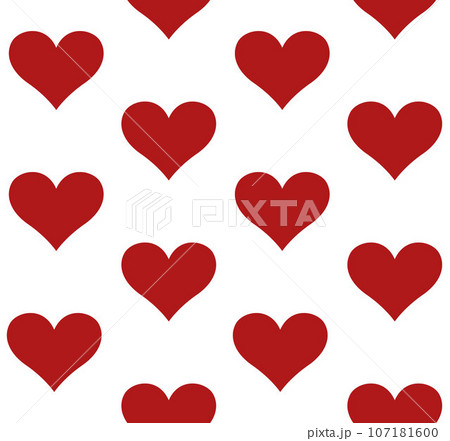Hearts playing card suit symbol - seamless repeatable pattern texture 107181600