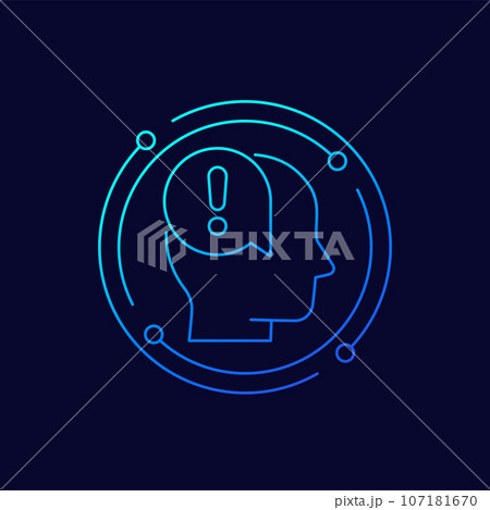 mental disorder, psychological problem icon mental disorder, psychological problem icon 107181670