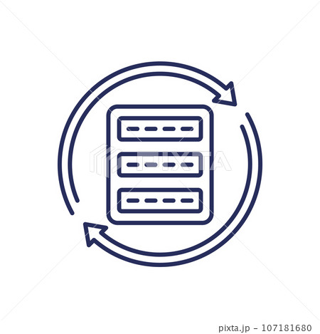 server backup icon, line vector 107181680