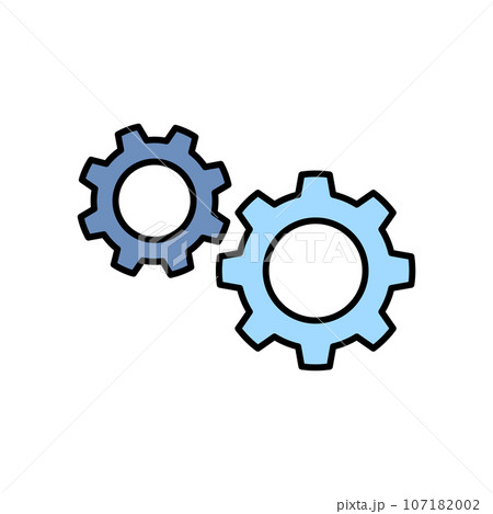 Gear Sign Thin Line Icon Transmission Gears Wheels Isolated on a White. Vector illustration of Wheel Mechanism Concept Gear Sign Thin Line Icon Transmission Gears Wheels Isolated on a White. Vector illustration of Wheel Mechanism Concept 107182002