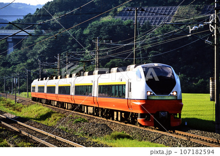 2002年　旧東北本線を走るE751系特急スーパーはつかり 107182594