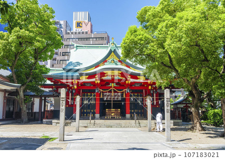 御霊神社 　本殿　注連柱（大阪市中央区淡路町） 107183021