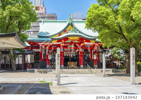御霊神社 　本殿　注連柱（大阪市中央区淡路町） 107183042