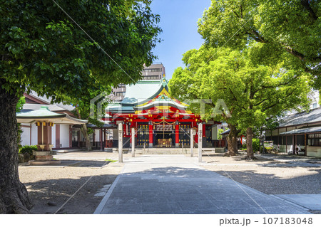御霊神社 本殿 注連柱(大阪市中央区淡路町) 御霊神社 本殿 注連柱(大阪市中央区淡路町) 107183048