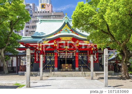 御霊神社 本殿 注連柱(大阪市中央区淡路町) 御霊神社 本殿 注連柱(大阪市中央区淡路町) 107183060