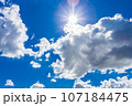 Clound in blue sky and sun 107184475