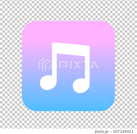 Cute gradation music note mark Cute gradation music note mark 107184921
