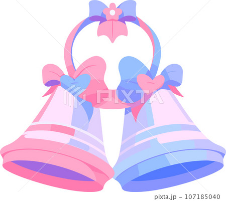 Hand Drawn Bells in a wedding concept in flat style Hand Drawn Bells in a wedding concept in flat style 107185040