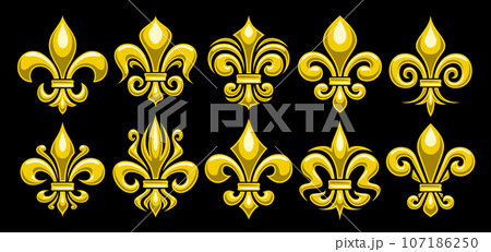 Vector Fleur de Lis set 107186250