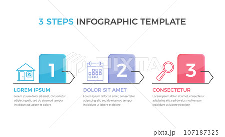 Infographic Template with 3 Steps 107187325