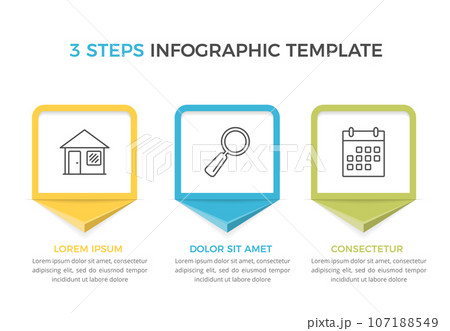 Infographic Template with 3 Steps 107188549
