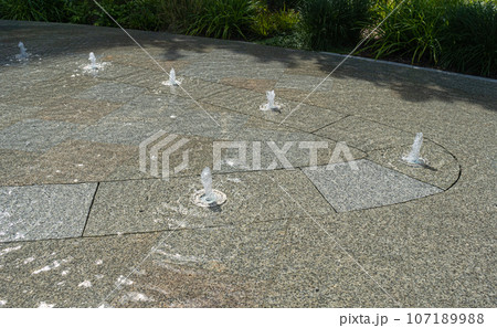 Fountain Water Texture Background, Falling Fresh Fountain Jets, Waterfall Splash Pattern, Summer Park Fountain Water Texture Background, Falling Fresh Fountain Jets, Waterfall Splash Pattern, Summer Park 107189988
