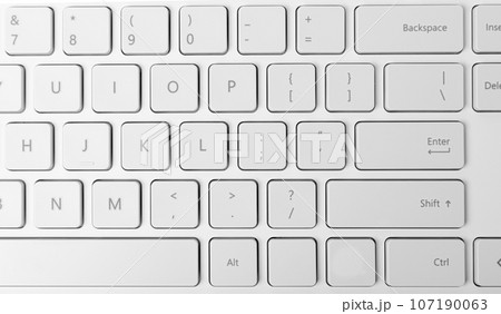White Keyboard Keys, Macro Shot of Keyboard Buttons 107190063