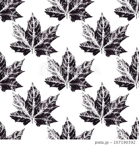 Ink messy drops leaves illustration. Print for cloth design, textile, fabric, wallpaper 107190392