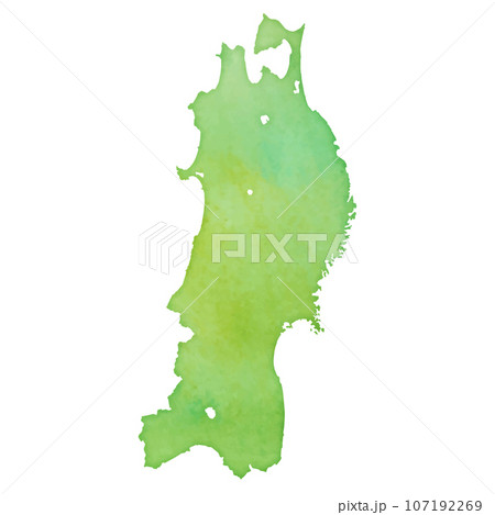 水彩風の地図 東北地方のイラスト 水彩風の地図 東北地方のイラスト 107192269