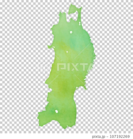 水彩風の地図 東北地方のイラスト 水彩風の地図 東北地方のイラスト 107192269