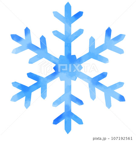 雪の結晶 水彩風イラスト 雪の結晶 水彩風イラスト 107192561