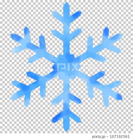 雪の結晶 水彩風イラスト 雪の結晶 水彩風イラスト 107192561