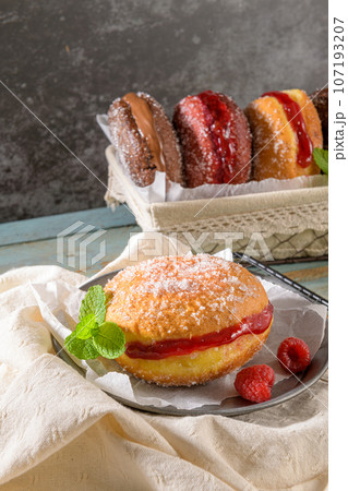 Portuguese fried dough with sugar Portuguese fried dough with sugar 107193207