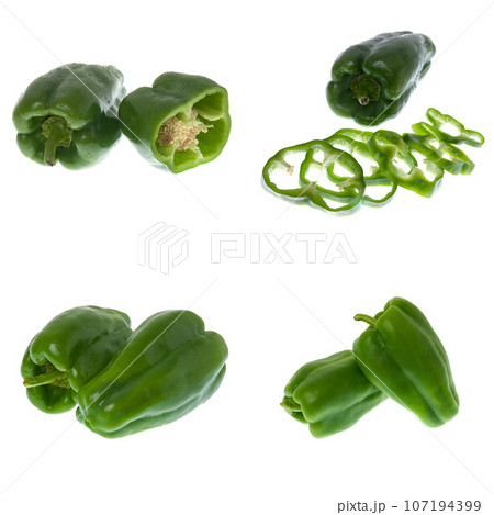 Set of green peppers 107194399