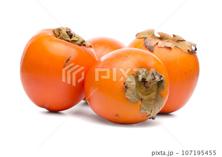 Persimmon fruits on white Persimmon fruits on white 107195455