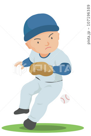 捕球する野手　野球 107196389
