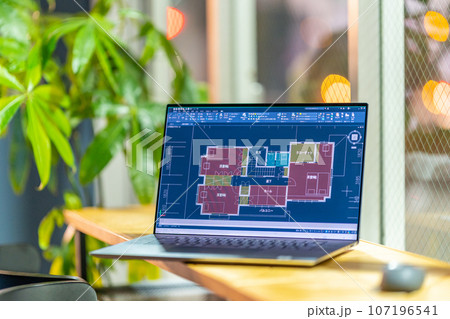 CAD操作 作図 製図 図面 リノベーション 夜のラウンジ CAD操作 作図 製図 図面 リノベーション 夜のラウンジ 107196541